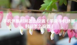 手机休眠时间怎么设置（苹果手机休眠时间怎么设置）