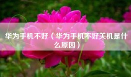 华为手机不好（华为手机不好关机是什么原因）