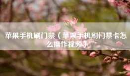 苹果手机刷门禁（苹果手机刷门禁卡怎么操作视频）