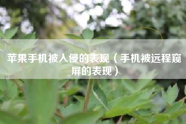 苹果手机被入侵的表现（手机被远程窥屏的表现）